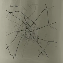 Černobílá mapa Čáslav