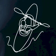 Kajak  ze shora jedním tahem