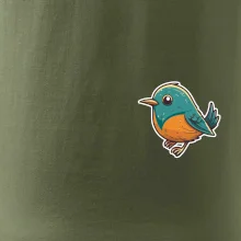 Ptáček kreslený na prsu