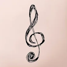 Houslový klíč kreslený