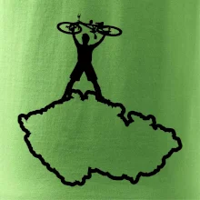 Mapa ČR - cyklista na prsou