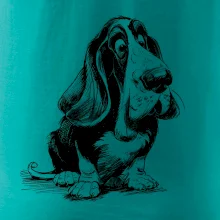 Černobílá karikatura baset