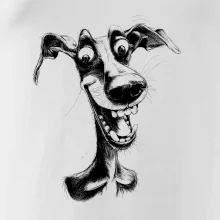 Černobílá karikatura chrt
