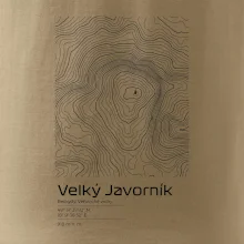 Velký Javorník - vrstevnice v obdélníku
