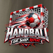 Házenkářský míč v brance eat sleep repeat