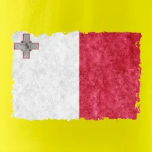 Vlajka Malta okousaná