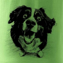 Černobílá karikatura Bernský salašnický pes