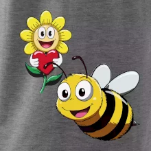 Parové triko - Včela a květina