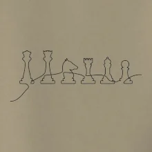 Šachové figurky v řadě - obrys