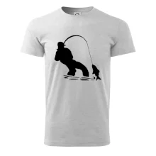 Rybář tahající rybu