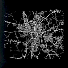 Mapy měst černobílé Budějce