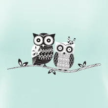 Dvě sovy abstraktní