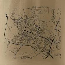 Mapy měst černobílé Ostrava Poruba