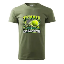 Tenisová raketa a míček eat sleep repeat
