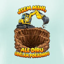 Mini bagr udělá pořádnou díru