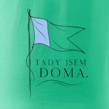 Tady jsem doma potápěčská vlajka Alfa s modrým polem