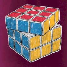 Rubikova kostka kreslená