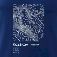Kozákov - vrstevnice v obdélníku