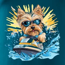 Yorkšírský teriér na vodním skútru