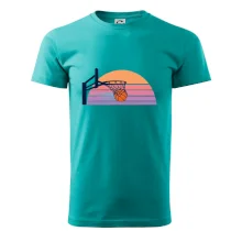 Retro západ slunce a basketbalový koš
