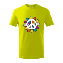 Peace symbol s kreslenou květinou