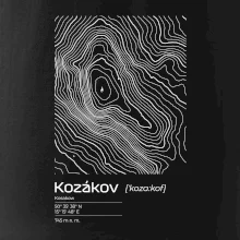 Kozákov - vrstevnice v obdélníku