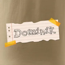 Papírek se jmenovkou - vlastní jméno