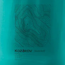 Kozákov - vrstevnice v obdélníku