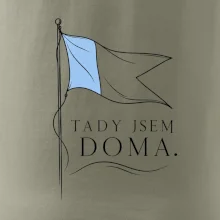 Tady jsem doma potápěčská vlajka Alfa s modrým polem