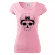 Motorkář lebka s kulatou hlavou