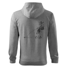 Kreslený rybář na pařezu