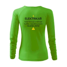 Elektrikář - hlavní jistič - Nápis na zádech