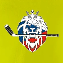Lev s hokejkou v tlamě - Česká vlajka