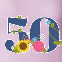 Květinové číslo kreslené - 50