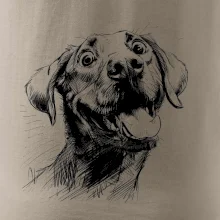 Černobílá karikatura Labrador světlý