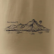 Nový Zéland nápis a hory Aoraki -  Mount Cook