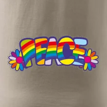Peace nápis duhový