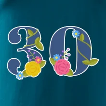 Květinové číslo kreslené - 30