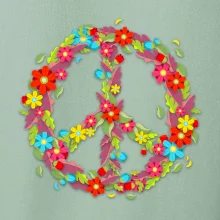 Peace symbol červené květiny