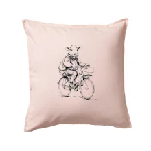 Kráva v obleku na kole