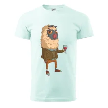 Alpaka s vínem muž