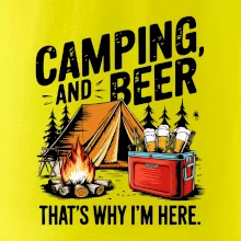 Černý nápis nápis Camping and beer