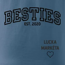 Párové mikiny - Besties (Rok a jména na rukávu)
