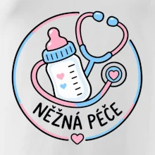 Něžná péče - kruhový znak s lahvičkou