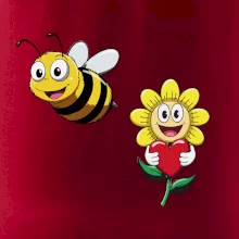 Parové triko - Včela a květina