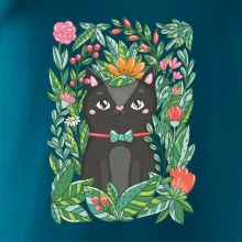 Kočka s květy malovaná