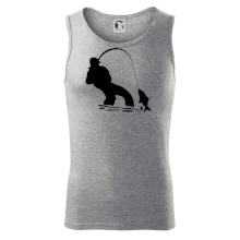 Rybář tahající rybu