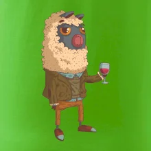 Alpaka s vínem muž