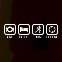 Eat sleep run repeat v řadě