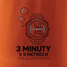 Bezpečnostní zastávka 3 minuty v 5 metrech s potápěčskými hodinkami